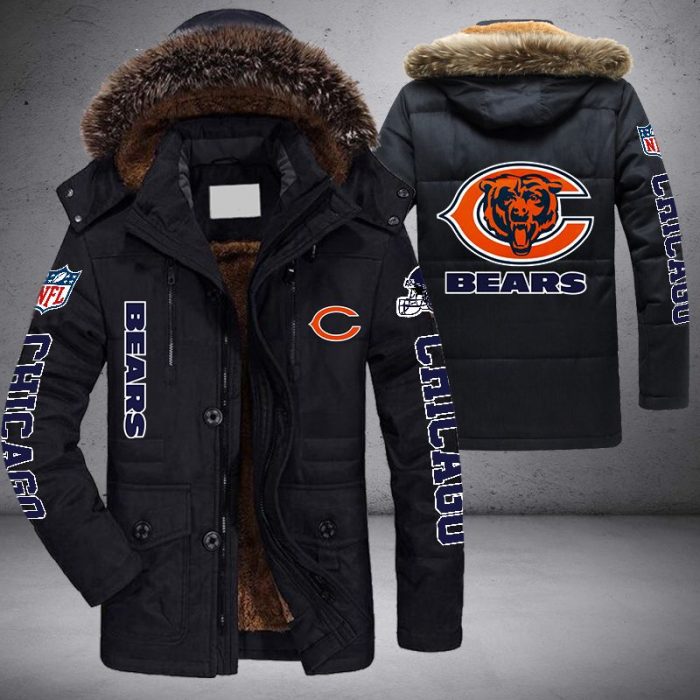 NFL Chicago Bears Parka Jacket Fleece Coat Winter PJF1092