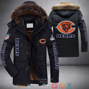 NFL Chicago Bears logo Parka Jacket Fleece Coat Winter PJF1089