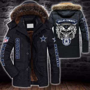 NFL Dallas Cowboys Skull Parka Jacket Fleece Coat Winter PJF1113