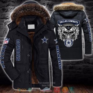 NFL Dallas Cowboys Skull Parka Jacket Fleece Coat Winter PJF1114