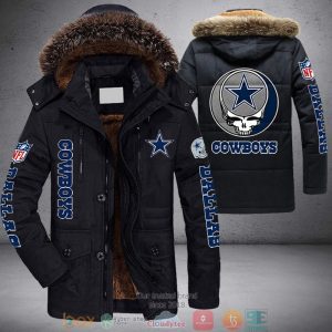 NFL Dallas Cowboys Skull logo Parka Jacket Fleece Coat Winter PJF1112