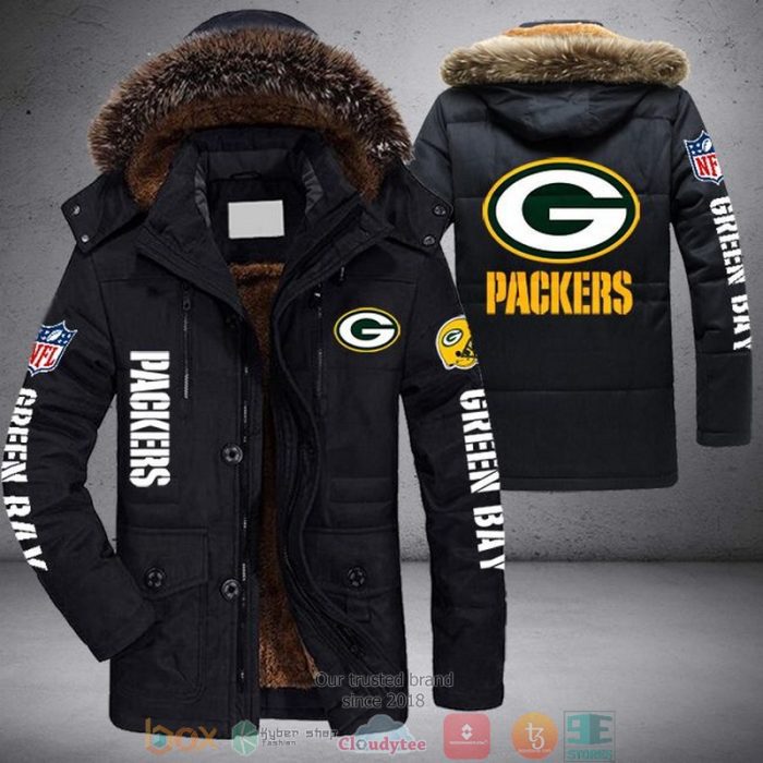 NFL Green Bay Packers logo Parka Jacket Fleece Coat Winter PJF1119