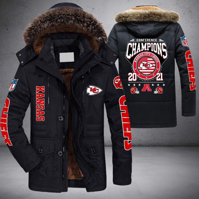 NFL Kansas City Chiefs Conference Champions 2021 Parka Jacket Fleece Coat Winter PJF1129