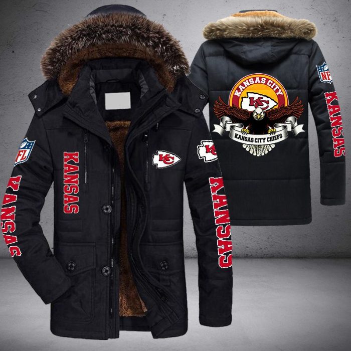 NFL Kansas City Chiefs Eagle Parka Jacket Fleece Coat Winter PJF1130