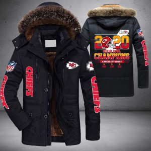 NFL Kansas City Chiefs Super Bowl 2020 Champions Parka Jacket Fleece Coat Winter PJF1149