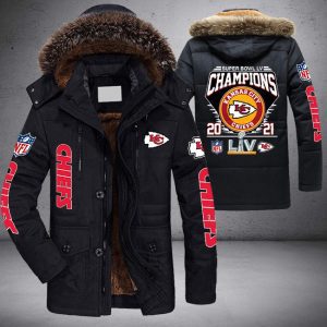 NFL Kansas City Chiefs Super Bowl LIV Champions 2021 Parka Jacket Fleece Coat Winter PJF1150