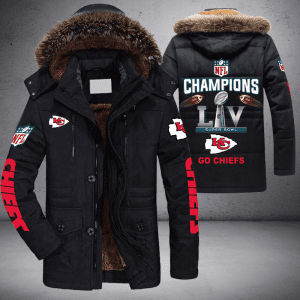 NFL Kansas City Chiefs Super Bowl LIV Parka Jacket Fleece Coat Winter PJF1152