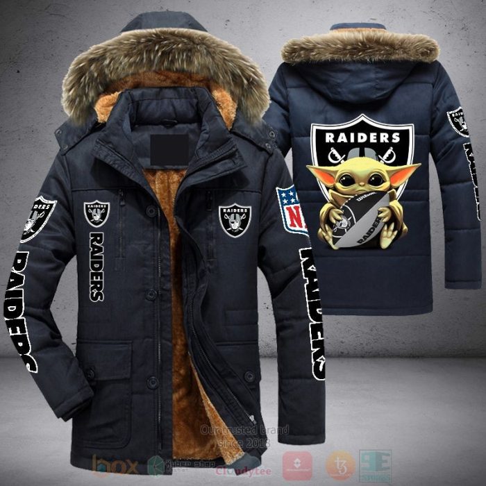 NFL Las Vegas Raiders Baby Yoda Parka Jacket Fleece Coat Winter PJF1153