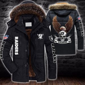 NFL Las Vegas Raiders Eagle Parka Jacket Fleece Coat Winter PJF1155