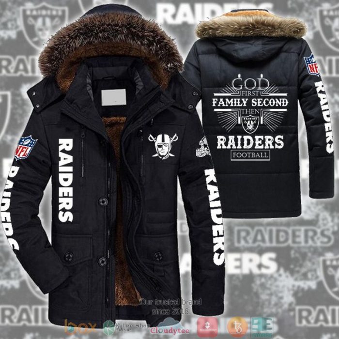 NFL Las Vegas Raiders Parka Jacket Fleece Coat Winter PJF1161