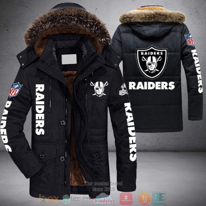 NFL Las Vegas Raiders logo Parka Jacket Fleece Coat Winter PJF1159