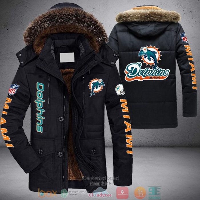 NFL Miami Dolphins 3D Parka Jacket Fleece Coat Winter PJF1170