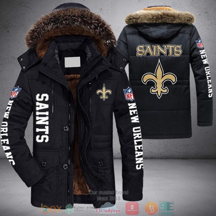 NFL New Orleans Saints 3D Parka Jacket Fleece Coat Winter PJF1174