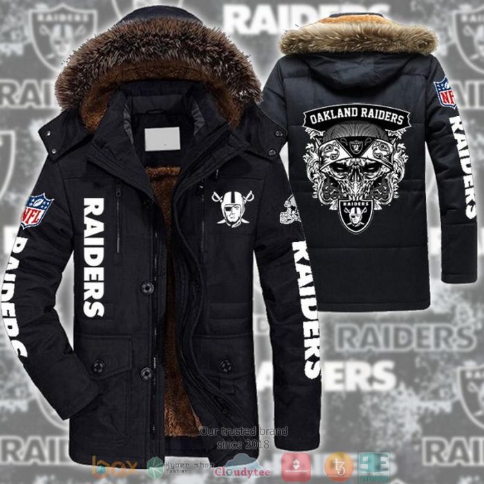 NFL Oakland Raiders Parka Jacket Fleece Coat Winter PJF1178
