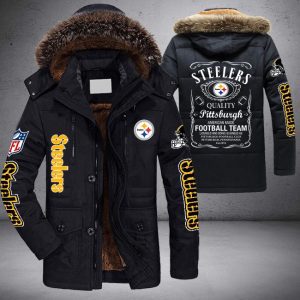 NFL Pittsburgh Steelers Football Team Parka Jacket Fleece Coat Winter PJF1181