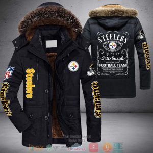 NFL Pittsburgh Steelers Football team Parka Jacket Fleece Coat Winter PJF1182