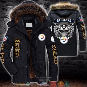 NFL Pittsburgh Steelers Parka Jacket Fleece Coat Winter PJF1185
