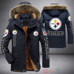 NFL Pittsburgh Steelers Parka Jacket Fleece Coat Winter PJF1186