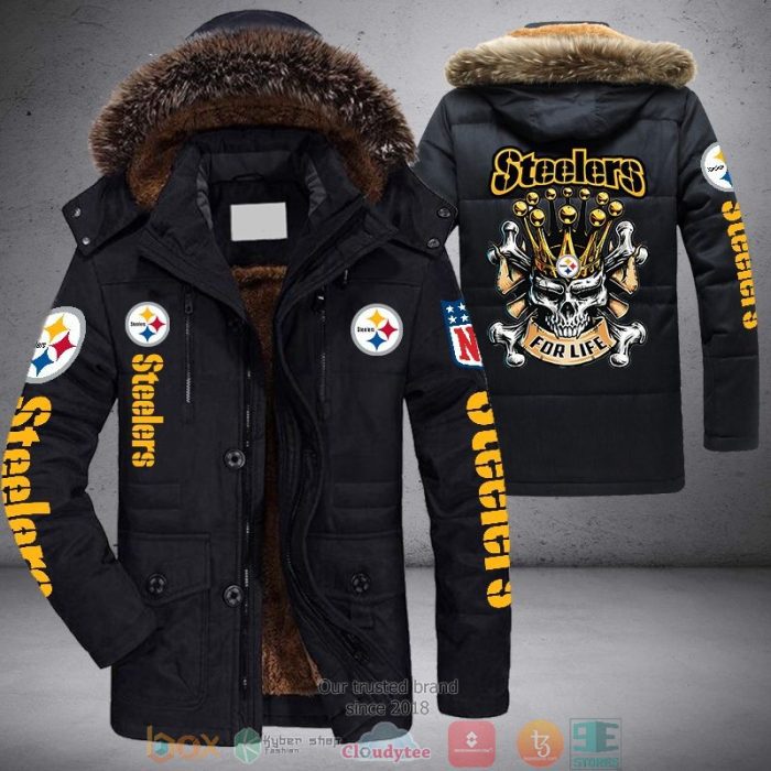 NFL Pittsburgh Steelers Steelers For Life Parka Jacket Fleece Coat Winter PJF1194
