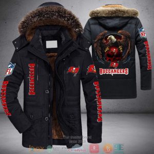 NFL Tampa Bay Buccaneers Logo Eagle Skull 3D Parka Jacket Fleece Coat Winter PJF1208