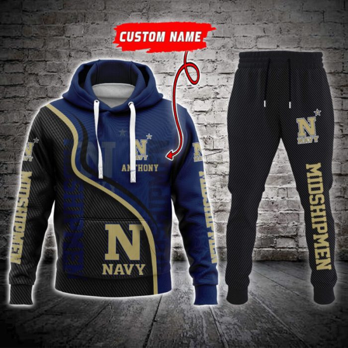 Navy Midshipmen NCAA Premium Sport 3D Hoodie & Jogger Personalized Name CHJ1137