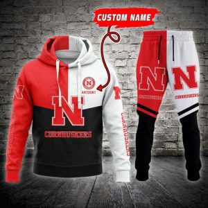 Nebraska Cornhuskers NCAA Premium Sport 3D Hoodie & Jogger Personalized Name CHJ1067