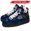 New England Patriots NFL Premium Jordan 4 Sneaker Personalized Name Shoes JD4751