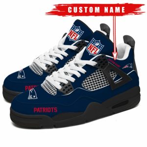 New England Patriots NFL Premium Jordan 4 Sneaker Personalized Name Shoes JD4751