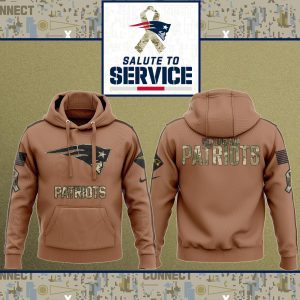 New England Patriots NFL Salute To Service 2023 Veteran New Logo 3D Hoodie HSL1086