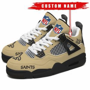 New Orleans Saints NFL Premium Jordan 4 Sneaker Personalized Name Shoes JD4753