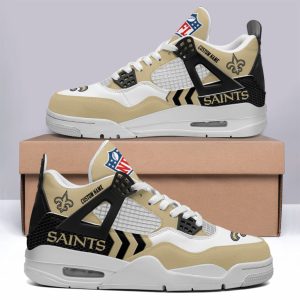 New Orleans Saints NFL Premium Jordan 4 Sneaker Personalized Name Shoes JD4754