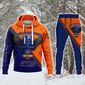New York Giants NFL Harley Davidson Premium Sport 3D Hoodie & Jogger Personalized Name CHJ1176