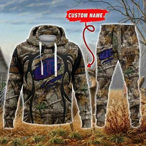 New York Giants NFL Hunting Camo Premium Sport 3D Hoodie & Jogger Personalized Name CHJ1231