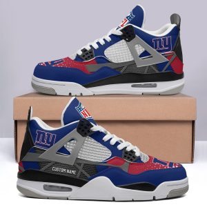 New York Giants NFL Premium Jordan 4 Sneaker Personalized Name Shoes JD4603