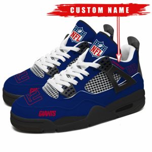 New York Giants NFL Premium Jordan 4 Sneaker Personalized Name Shoes JD4755