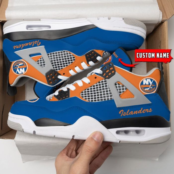 New York Islanders NHL Premium Jordan 4 Sneaker Personalized Name Shoes JD4662