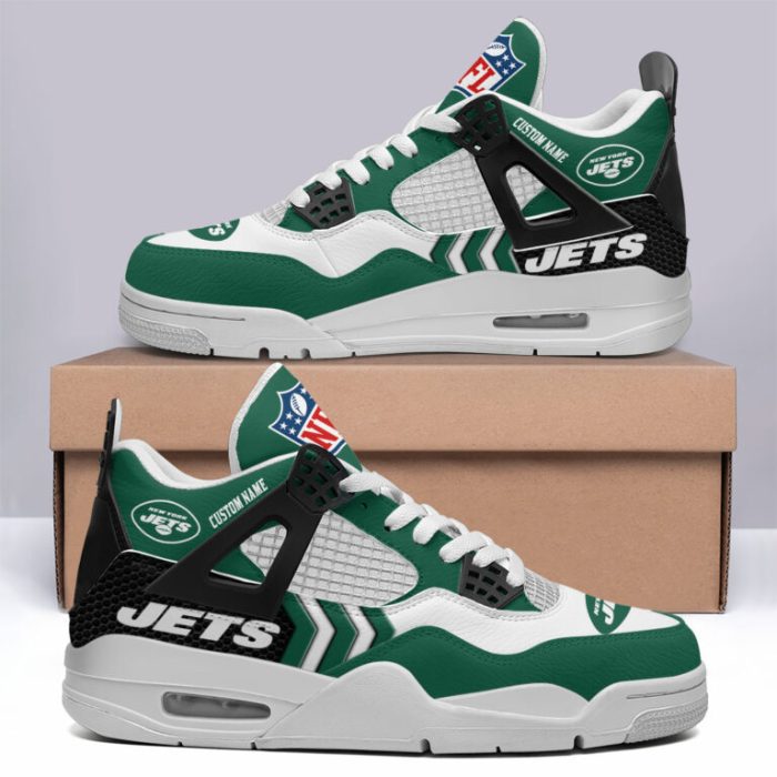 New York Jets NFL Premium Jordan 4 Sneaker Personalized Name Shoes JD4758