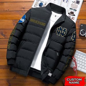 Notre Dame Fighting Irish NCAA Premium Puffer Down Jacket Personalized Name