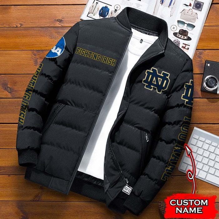 Notre Dame Fighting Irish NCAA Premium Puffer Down Jacket Personalized Name