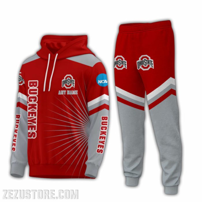 Ohio State Buckeyes NCAA Premium Sport 3D Hoodie & Jogger Personalized Name CHJ1006