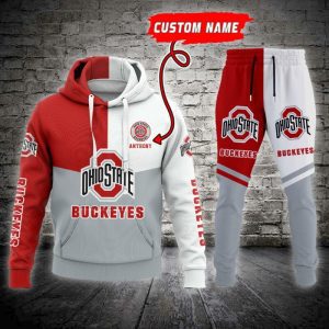 Ohio State Buckeyes NCAA Premium Sport 3D Hoodie & Jogger Personalized Name CHJ1072