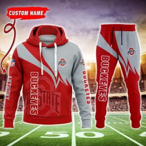 Ohio State Buckeyes NCAA Premium Sport 3D Hoodie & Jogger Personalized Name CHJ1119