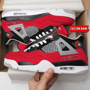 Ottawa Senators NHL Premium Jordan 4 Sneaker Personalized Name Shoes JD4664