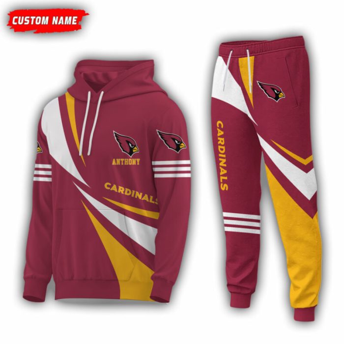 Personalized Name Arizona Cardinals NFL Combo Sport 3D Hoodie - Zip Hoodie - Sweatshirt - Tshirt & Jogger