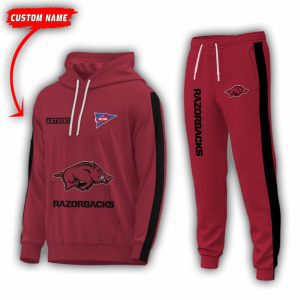 Personalized Name Arkansas Razorbacks NCAA Combo Sport 3D Hoodie - Zip Hoodie - Sweatshirt - Tshirt & Jogger