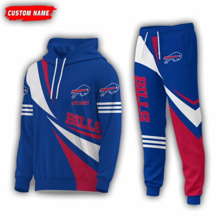 Personalized Name Buffalo Bills NFL Combo Sport 3D Hoodie - Zip Hoodie - Sweatshirt - Tshirt & Jogger