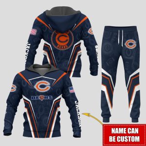 Personalized Name Chicago Bears NFL Combo Sport 3D Hoodie - Zip Hoodie - Sweatshirt - Tshirt & Jogger