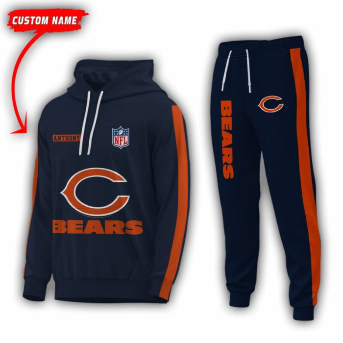 Personalized Name Chicago Bears NFL Combo Sport 3D Hoodie - Zip Hoodie - Sweatshirt - Tshirt & Jogger