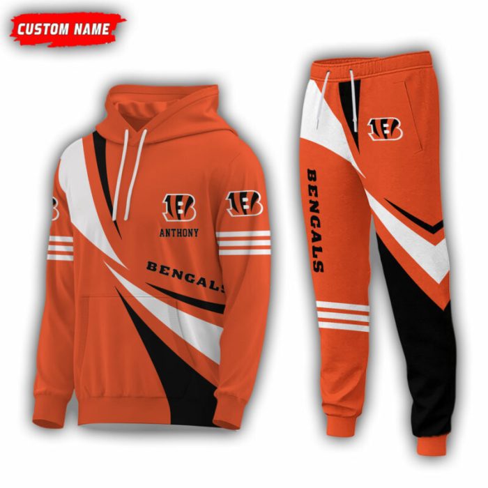 Personalized Name Cincinnati Bengals NFL Combo Sport 3D Hoodie - Zip Hoodie - Sweatshirt - Tshirt & Jogger