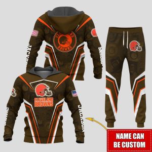 Personalized Name Cleveland Browns NFL Combo Sport 3D Hoodie - Zip Hoodie - Sweatshirt - Tshirt & Jogger
